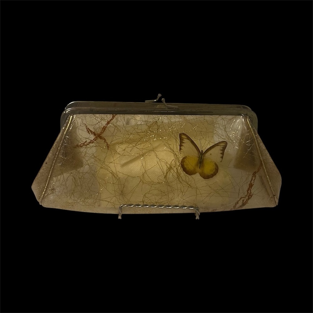 Vintage Gold Clutch with Butterfly Design